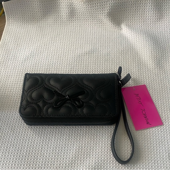 Betsey Johnson Handbags - NWT Betsey Johnson Black Quilted zip around wallet